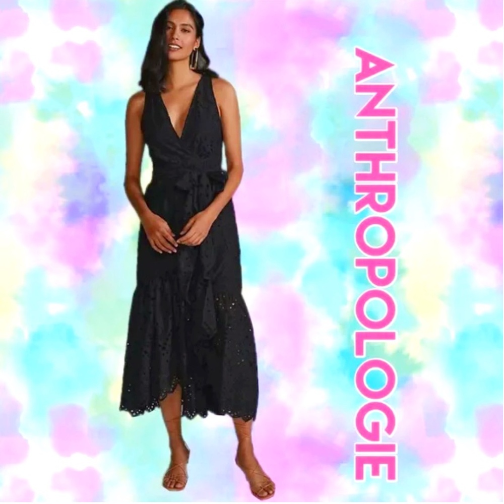 Anthropologie Black Eyelet Dress Plus Size 26W